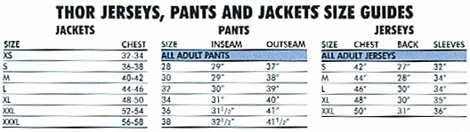 Mx Chest Protector Size Chart