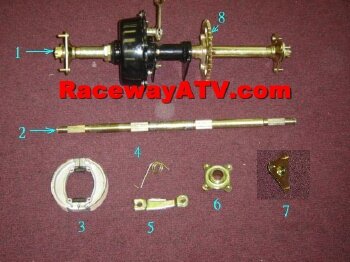 Kazuma 50cc Rear Axle Parts