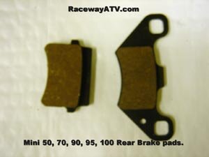 Mini Sunl/Roketa/BMX 50, 70, 90, 95, 100cc Rear Brake Pads