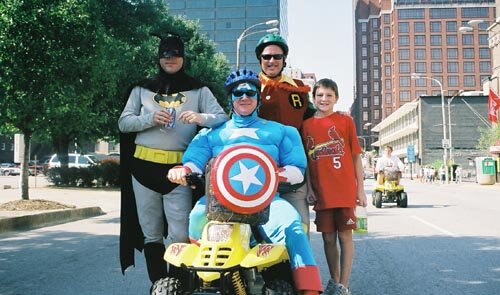 Captain America on a Raceway ATV